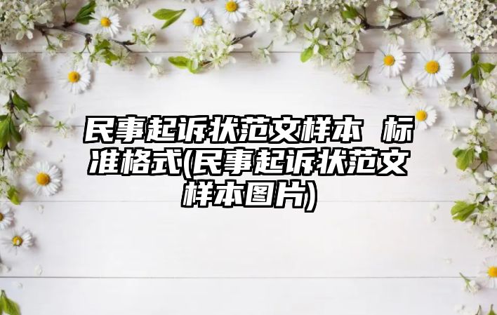 民事起訴狀范文樣本 標(biāo)準(zhǔn)格式(民事起訴狀范文樣本圖片)