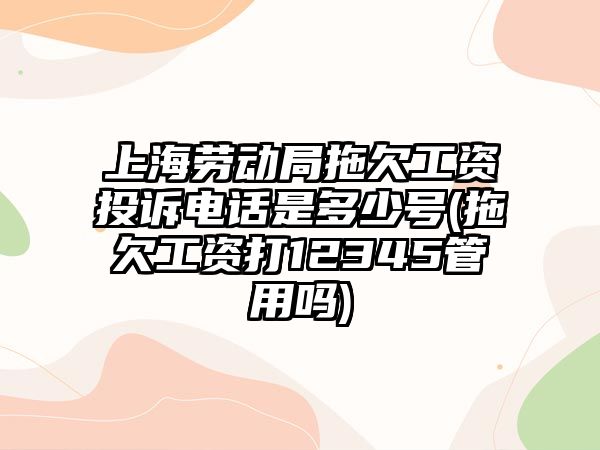 上海勞動局拖欠工資投訴電話是多少號(拖欠工資打12345管用嗎)