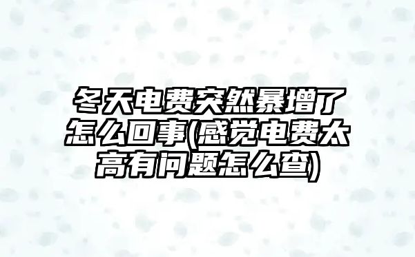 冬天電費突然暴增了怎么回事(感覺電費太高有問題怎么查)