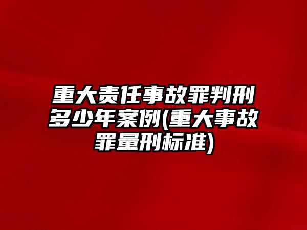 重大責任事故罪判刑多少年案例(重大事故罪量刑標準)