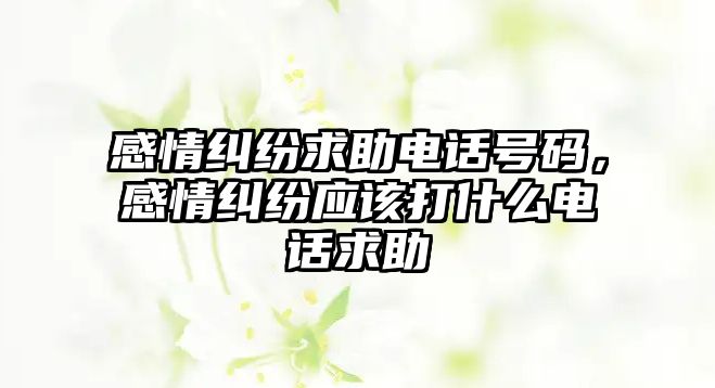 感情糾紛求助電話號碼，感情糾紛應該打什么電話求助