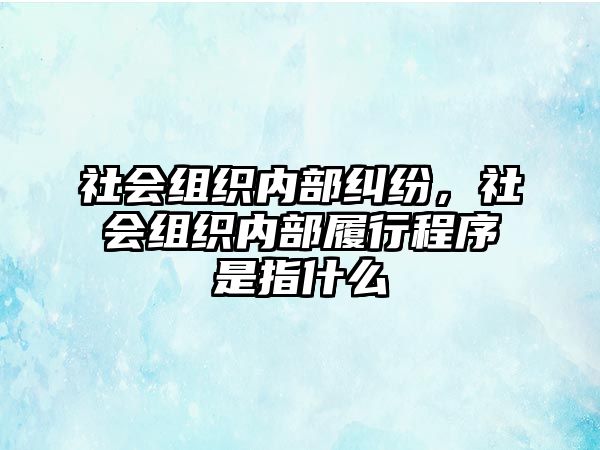 社會組織內部糾紛，社會組織內部履行程序是指什么