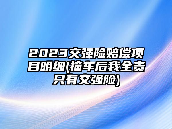 2023交強(qiáng)險(xiǎn)賠償項(xiàng)目明細(xì)(撞車(chē)后我全責(zé)只有交強(qiáng)險(xiǎn))