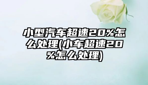 小型汽車超速20%怎么處理(小車超速20%怎么處理)