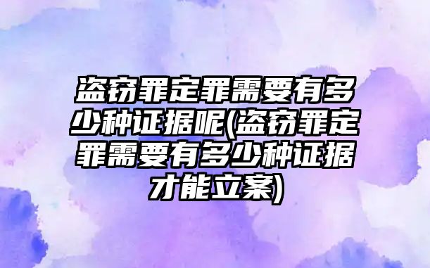 盜竊罪定罪需要有多少種證據(jù)呢(盜竊罪定罪需要有多少種證據(jù)才能立案)