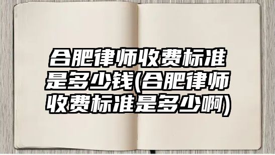 合肥律師收費標準是多少錢(合肥律師收費標準是多少啊)