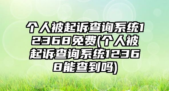 個(gè)人被起訴查詢系統(tǒng)12368免費(fèi)(個(gè)人被起訴查詢系統(tǒng)12368能查到嗎)