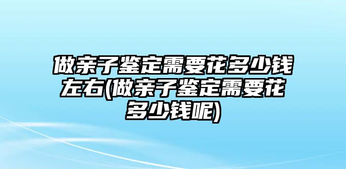 做親子鑒定需要花多少錢左右(做親子鑒定需要花多少錢呢)