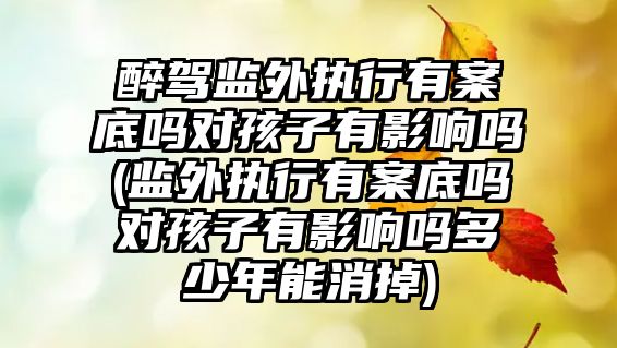 醉駕監外執行有案底嗎對孩子有影響嗎(監外執行有案底嗎對孩子有影響嗎多少年能消掉)