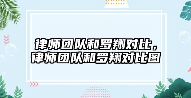 律師團隊和羅翔對比，律師團隊和羅翔對比圖