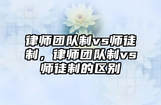 律師團隊制vs師徒制，律師團隊制vs師徒制的區別