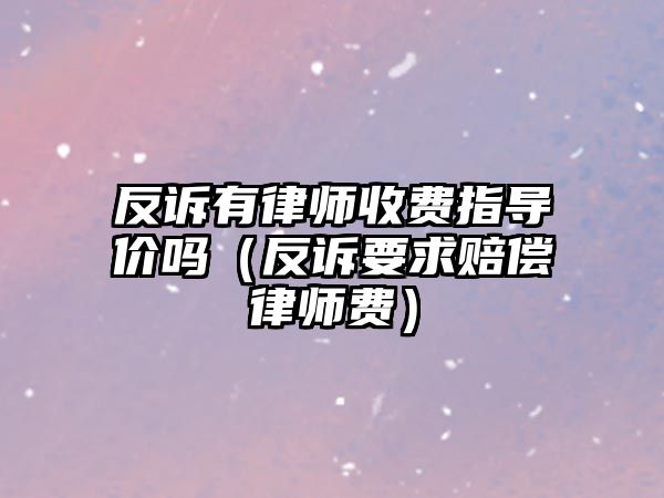 反訴有律師收費指導價嗎（反訴要求賠償律師費）