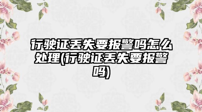 行駛證丟失要報警嗎怎么處理(行駛證丟失要報警嗎)