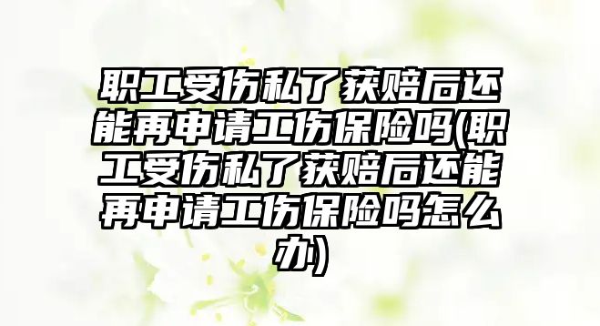 職工受傷私了獲賠后還能再申請工傷保險(xiǎn)嗎(職工受傷私了獲賠后還能再申請工傷保險(xiǎn)嗎怎么辦)