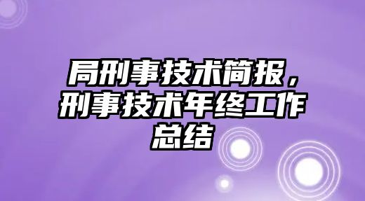 局刑事技術簡報，刑事技術年終工作總結