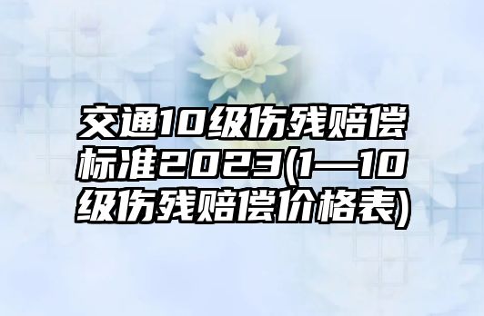 交通10級傷殘賠償標準2023(1—10級傷殘賠償價格表)