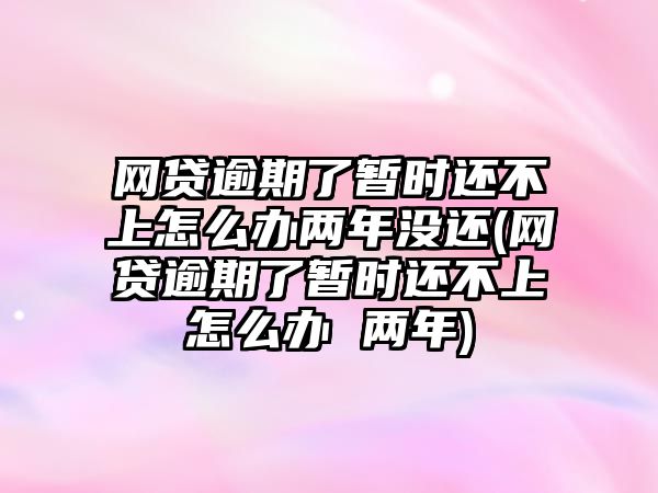 網貸逾期了暫時還不上怎么辦兩年沒還(網貸逾期了暫時還不上怎么辦 兩年)