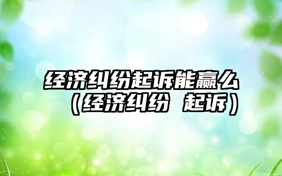 經濟糾紛起訴能贏么（經濟糾紛 起訴）