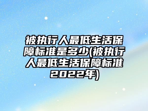 被執行人最低生活保障標準是多少(被執行人最低生活保障標準2022年)