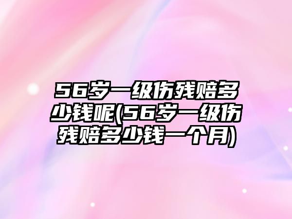 56歲一級傷殘賠多少錢呢(56歲一級傷殘賠多少錢一個月)