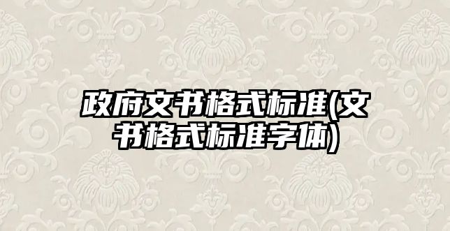 政府文書格式標準(文書格式標準字體)