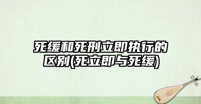 死緩和死刑立即執行的區別(死立即與死緩)