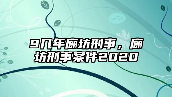 9幾年廊坊刑事，廊坊刑事案件2020