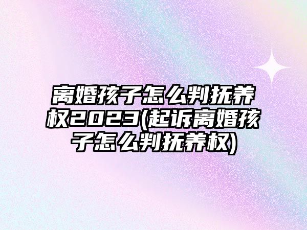 離婚孩子怎么判撫養權2023(起訴離婚孩子怎么判撫養權)