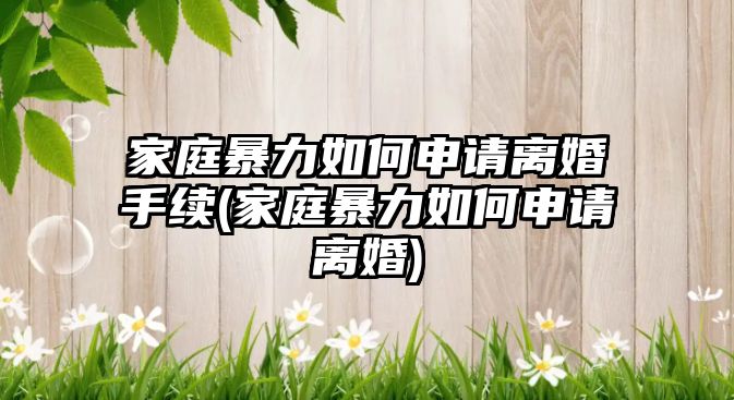 家庭暴力如何申請離婚手續(xù)(家庭暴力如何申請離婚)