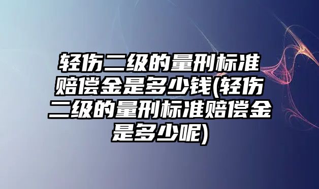 輕傷二級的量刑標準賠償金是多少錢(輕傷二級的量刑標準賠償金是多少呢)