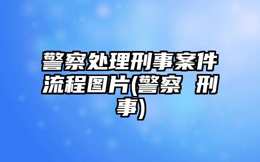 警察處理刑事案件流程圖片(警察 刑事)