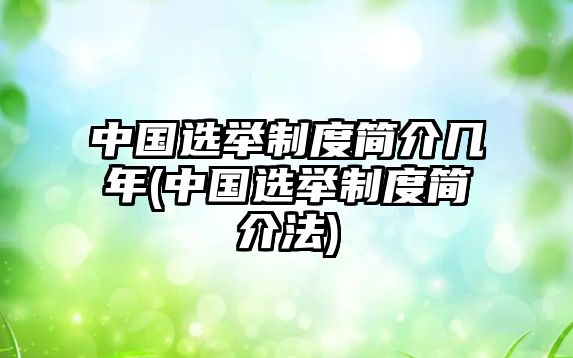 中國選舉制度簡介幾年(中國選舉制度簡介法)