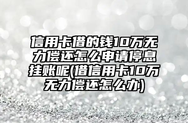 信用卡借的錢10萬無力償還怎么申請停息掛賬呢(借信用卡10萬無力償還怎么辦)