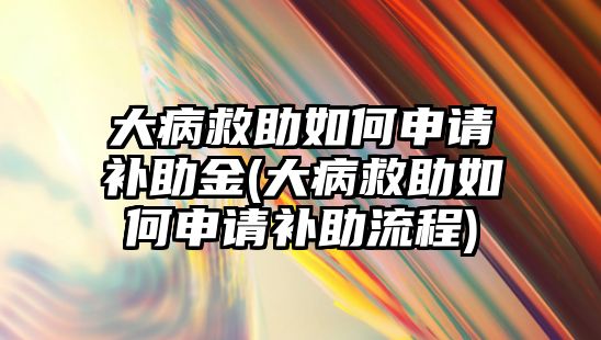 大病救助如何申請(qǐng)補(bǔ)助金(大病救助如何申請(qǐng)補(bǔ)助流程)