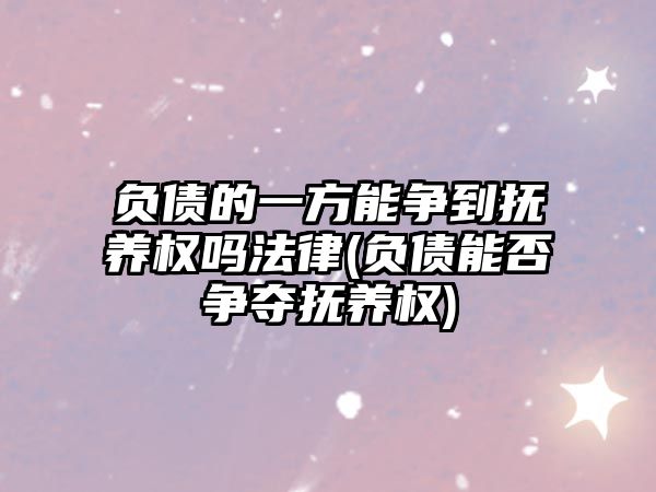 負(fù)債的一方能爭到撫養(yǎng)權(quán)嗎法律(負(fù)債能否爭奪撫養(yǎng)權(quán))