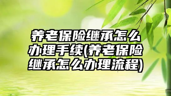 養(yǎng)老保險繼承怎么辦理手續(xù)(養(yǎng)老保險繼承怎么辦理流程)