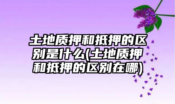 土地質押和抵押的區別是什么(土地質押和抵押的區別在哪)