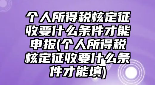 個人所得稅核定征收要什么條件才能申報(個人所得稅核定征收要什么條件才能填)