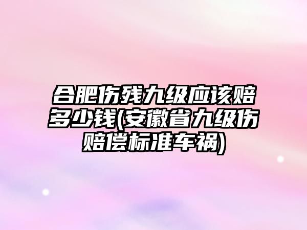 合肥傷殘九級應(yīng)該賠多少錢(安徽省九級傷賠償標(biāo)準(zhǔn)車禍)