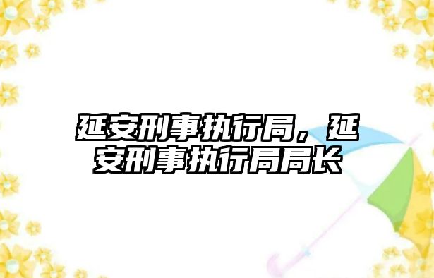 延安刑事執行局，延安刑事執行局局長