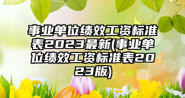 事業單位績效工資標準表2023最新(事業單位績效工資標準表2023版)