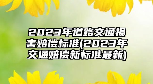 2023年道路交通損害賠償標準(2023年交通賠償新標準最新)