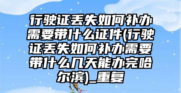 行駛證丟失如何補辦需要帶什么證件(行駛證丟失如何補辦需要帶什么幾天能辦完哈爾濱)_重復