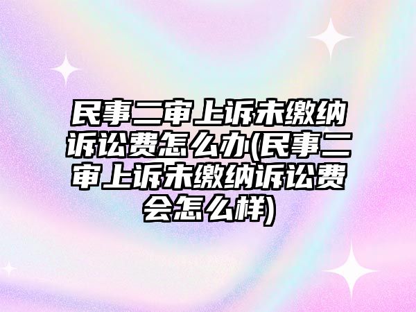 民事二審上訴未繳納訴訟費怎么辦(民事二審上訴未繳納訴訟費會怎么樣)