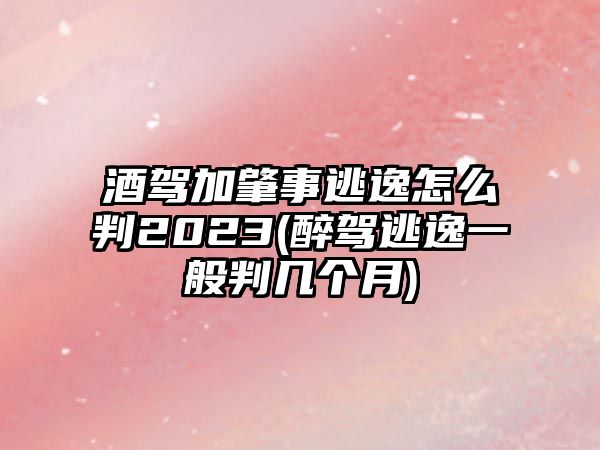 酒駕加肇事逃逸怎么判2023(醉駕逃逸一般判幾個(gè)月)