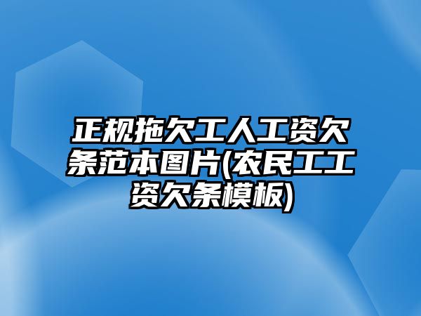 正規(guī)拖欠工人工資欠條范本圖片(農(nóng)民工工資欠條模板)