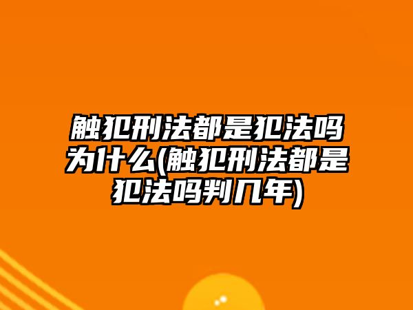 觸犯刑法都是犯法嗎為什么(觸犯刑法都是犯法嗎判幾年)