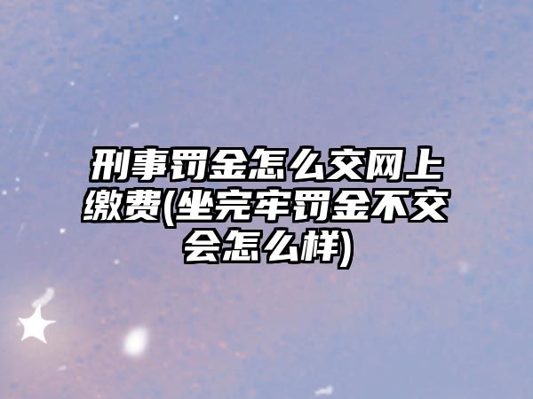 刑事罰金怎么交網上繳費(坐完牢罰金不交會怎么樣)