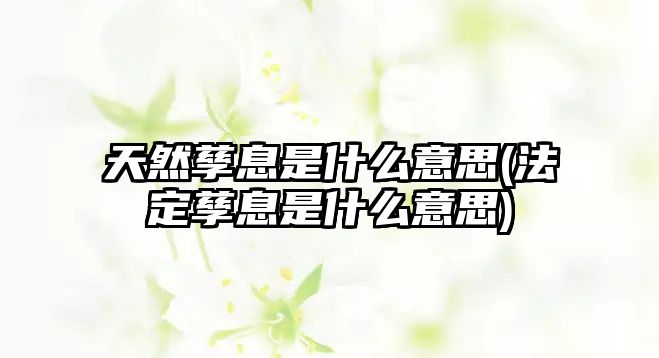 天然孳息是什么意思(法定孳息是什么意思)