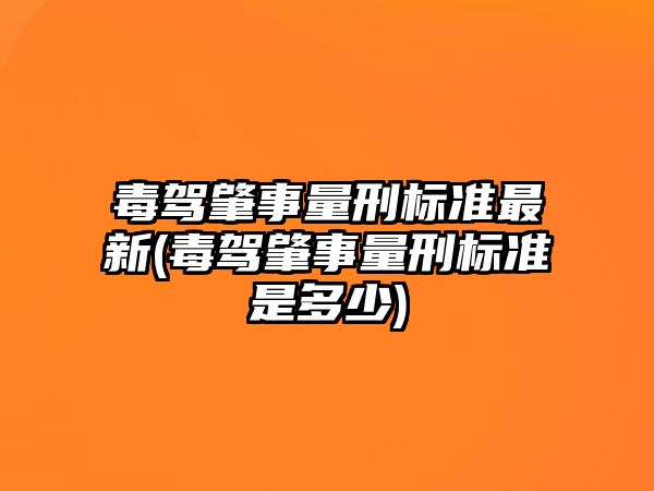 毒駕肇事量刑標準最新(毒駕肇事量刑標準是多少)